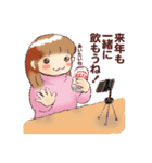 毎年使える・ゆるふわ飲兵衛女子の冬（個別スタンプ：22）