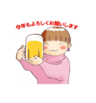 毎年使える・ゆるふわ飲兵衛女子の冬（個別スタンプ：29）