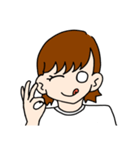 白シャツの女の子（個別スタンプ：5）