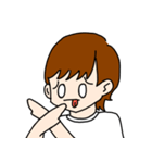 白シャツの女の子（個別スタンプ：6）