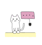 頑張るクソスタンプ【相槌・返事】しろねこ（個別スタンプ：3）