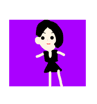 個性派黒い女の子（個別スタンプ：1）