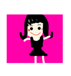 個性派黒い女の子（個別スタンプ：4）