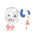 手描きイラスト 日常デカ文字 ネコ お花 猿（個別スタンプ：2）
