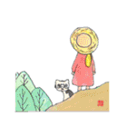 手描きイラスト 日常デカ文字 ネコ お花 猿（個別スタンプ：40）