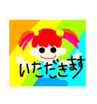 カラフル女の子挨拶（個別スタンプ：5）
