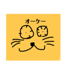 子供が描いたスタンプ/独特な表情をする猫（個別スタンプ：13）