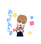 カジュアル女子 着物バージョン（個別スタンプ：7）