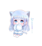 イラスト感溢れる猫耳な女の子のスタンプ（個別スタンプ：1）