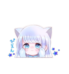 イラスト感溢れる猫耳な女の子のスタンプ（個別スタンプ：4）
