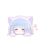 イラスト感溢れる猫耳な女の子のスタンプ（個別スタンプ：7）