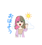 かわいらしい女の子のスタンプ（個別スタンプ：1）