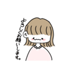 （ステッカー風）女の子スタンプ（個別スタンプ：16）