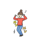 お団子ガールのリアクションスタンプ（個別スタンプ：1）