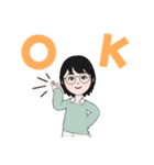 人間と猫ちゃんスタンプ（個別スタンプ：1）