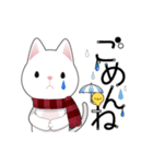 【冬＆年末年始】白ねこスタンプ（個別スタンプ：18）