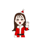 ロングヘアー女の子(クリスマス)（個別スタンプ：5）