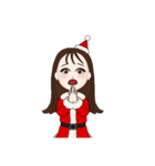 ロングヘアー女の子(クリスマス)（個別スタンプ：14）