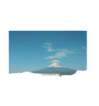 富士山正月風景写真あけおめ笠雲かぶり笠（個別スタンプ：3）