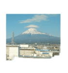 富士山正月風景写真あけおめ笠雲かぶり笠（個別スタンプ：7）