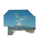 富士山正月風景写真あけおめ笠雲かぶり笠（個別スタンプ：8）