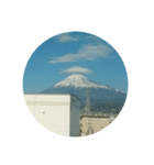 富士山正月風景写真あけおめ笠雲かぶり笠（個別スタンプ：9）