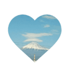 富士山正月風景写真あけおめ笠雲かぶり笠（個別スタンプ：13）