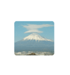 富士山正月風景写真あけおめ笠雲かぶり笠（個別スタンプ：17）
