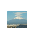 富士山正月風景写真あけおめ笠雲かぶり笠（個別スタンプ：19）