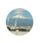 富士山正月風景写真あけおめ笠雲かぶり笠（個別スタンプ：23）