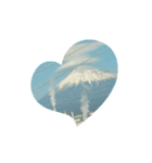 富士山正月風景写真あけおめ笠雲かぶり笠（個別スタンプ：24）