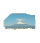 富士山正月風景写真あけおめ笠雲かぶり笠（個別スタンプ：33）