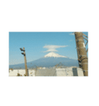 富士山正月風景写真あけおめ笠雲かぶり笠（個別スタンプ：37）