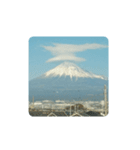 富士山正月風景写真あけおめ笠雲かぶり笠（個別スタンプ：39）