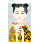 Happy NewYear「美人画」（個別スタンプ：2）