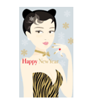 Happy NewYear「美人画」（個別スタンプ：4）