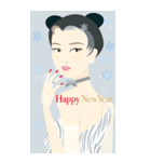 Happy NewYear「美人画」（個別スタンプ：12）