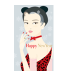 Happy NewYear「美人画」（個別スタンプ：14）