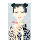 Happy NewYear「美人画」（個別スタンプ：15）