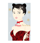 Happy NewYear「美人画」（個別スタンプ：16）