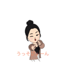 可愛い 女の子のスタンプ 日本語+英語（個別スタンプ：13）