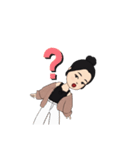 可愛い 女の子のスタンプ 日本語+英語（個別スタンプ：16）