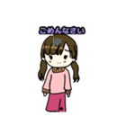 可愛いミニキャラ女の子（個別スタンプ：3）