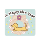 ゆったりダックス～新年おめでとう～（個別スタンプ：1）