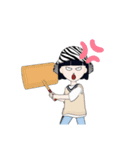 ショートヘア「女」（個別スタンプ：6）