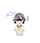ショートヘア「女」（個別スタンプ：14）