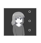 白黒はっきりしない少女（個別スタンプ：11）