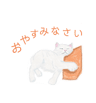 白ねこの日常挨拶。モフモフ仔猫。（個別スタンプ：22）