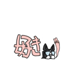 ボストンテリア吹き出しスタンプ（個別スタンプ：4）