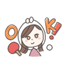 卓球女子のスタンプ（個別スタンプ：4）